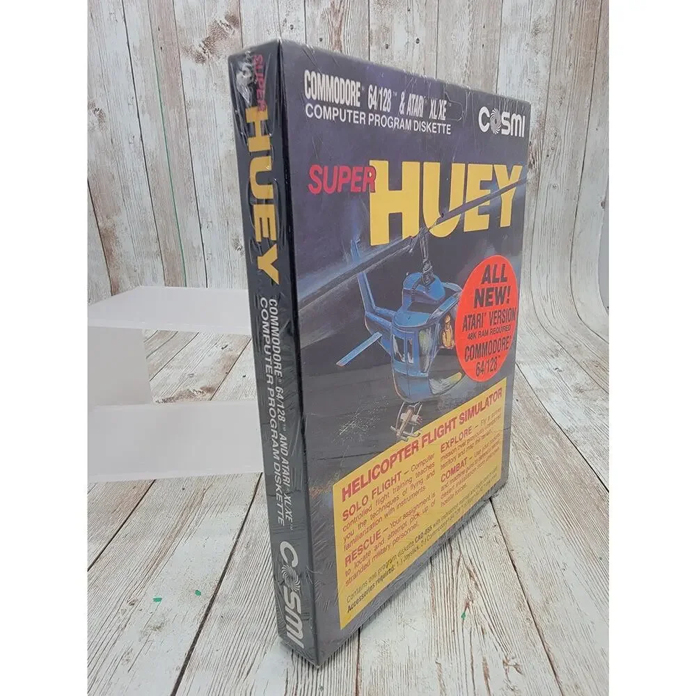 Super Huey Atari and Commodore Computers Helicopter Flight Simulator